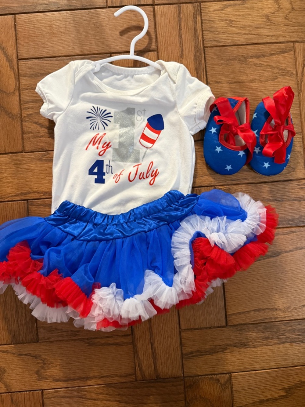 4th of July Baby Tutu Outfit - Red White Blue